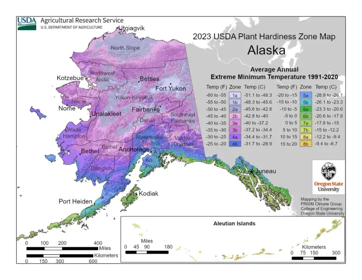 plants by zone map for Chignik Lake, AK