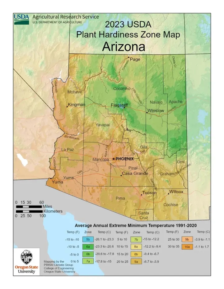 plants by zone map for Munds Park, AZ