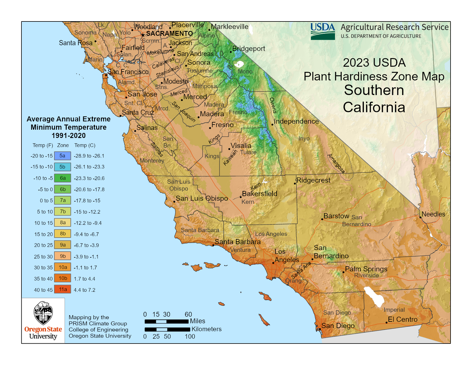 map of growing zone 10a