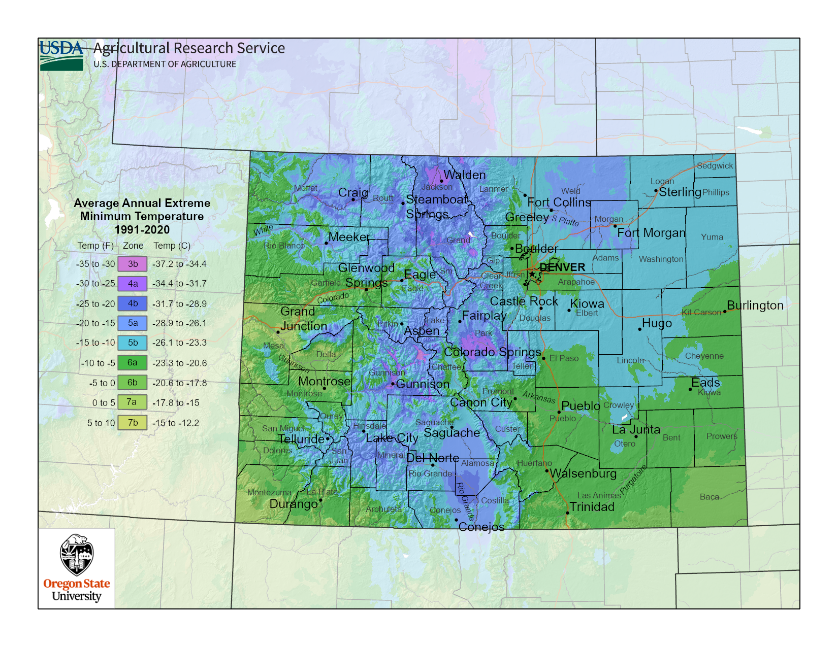 map of growing zone 5b