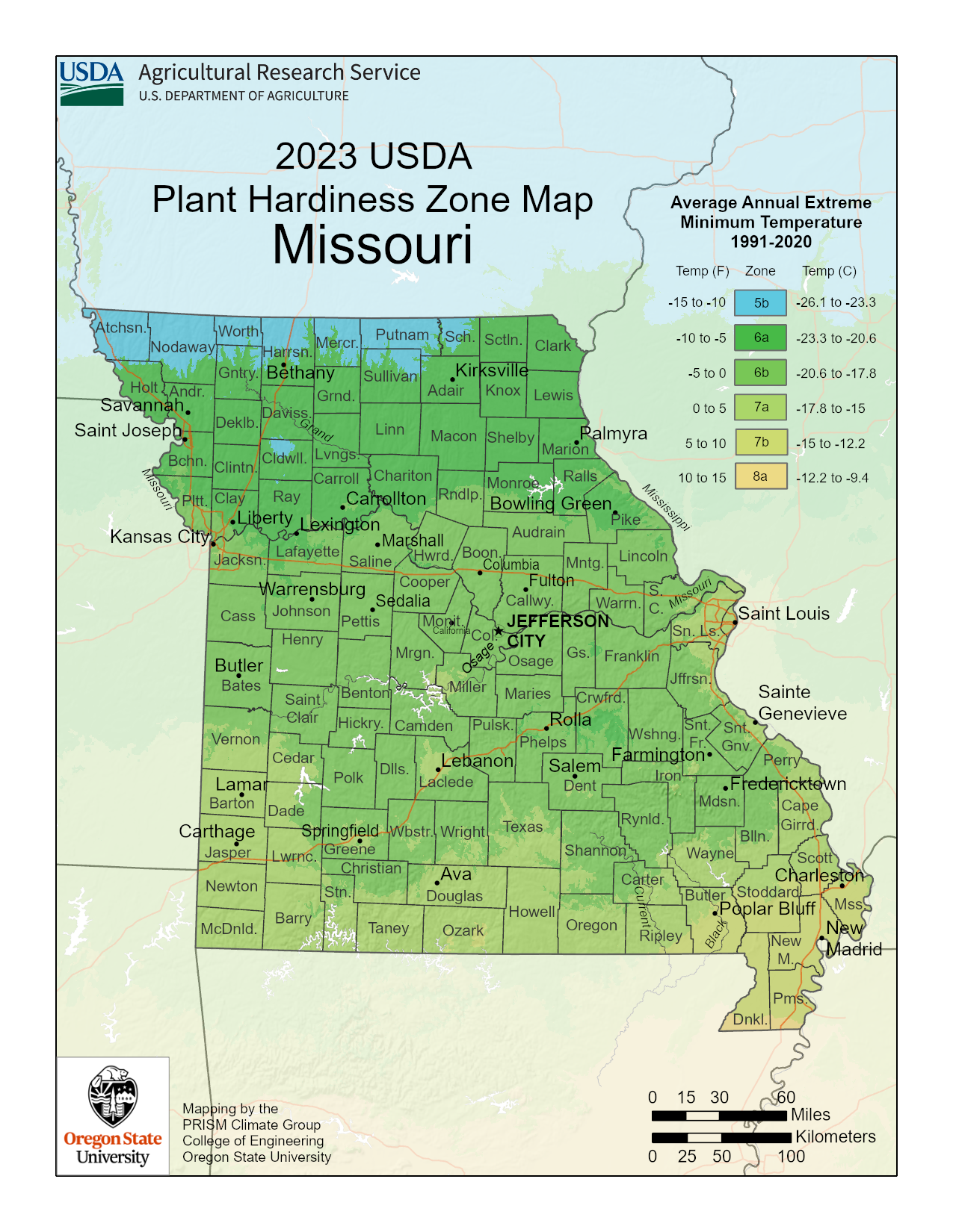 map of growing zone 6b