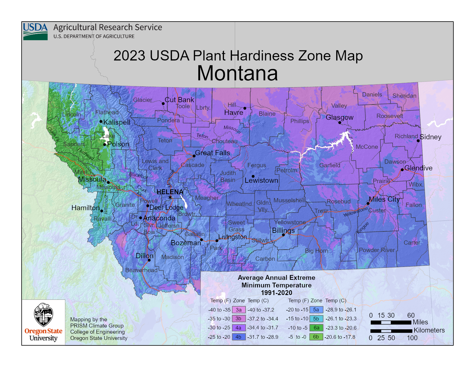 map of growing zone 3b