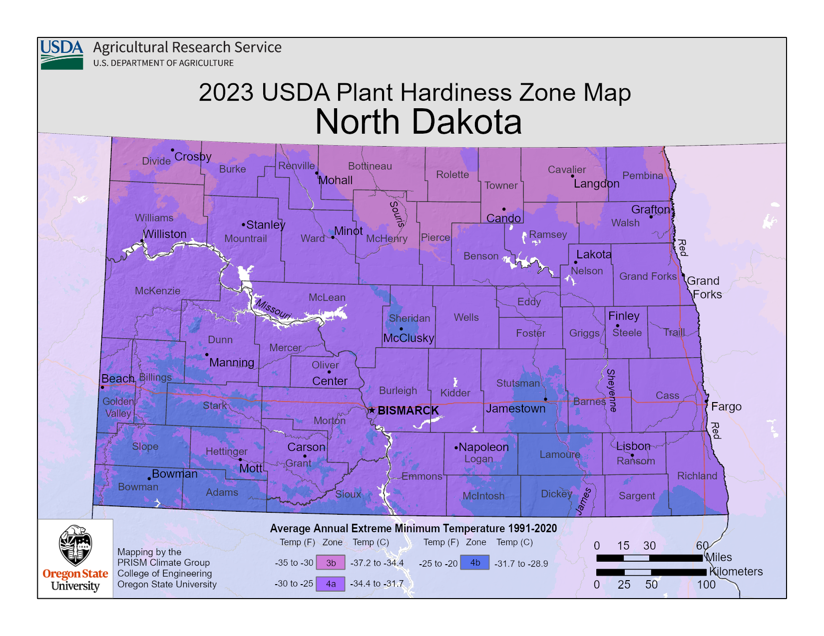 map of growing zone 4a