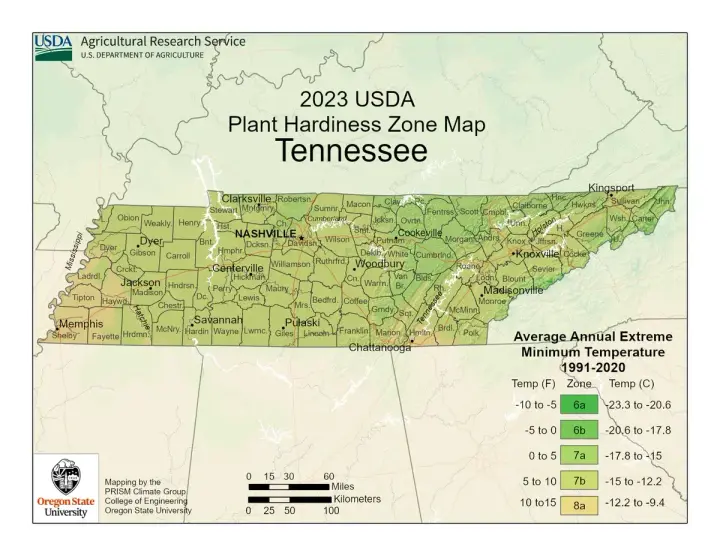 map of growing zone 7b