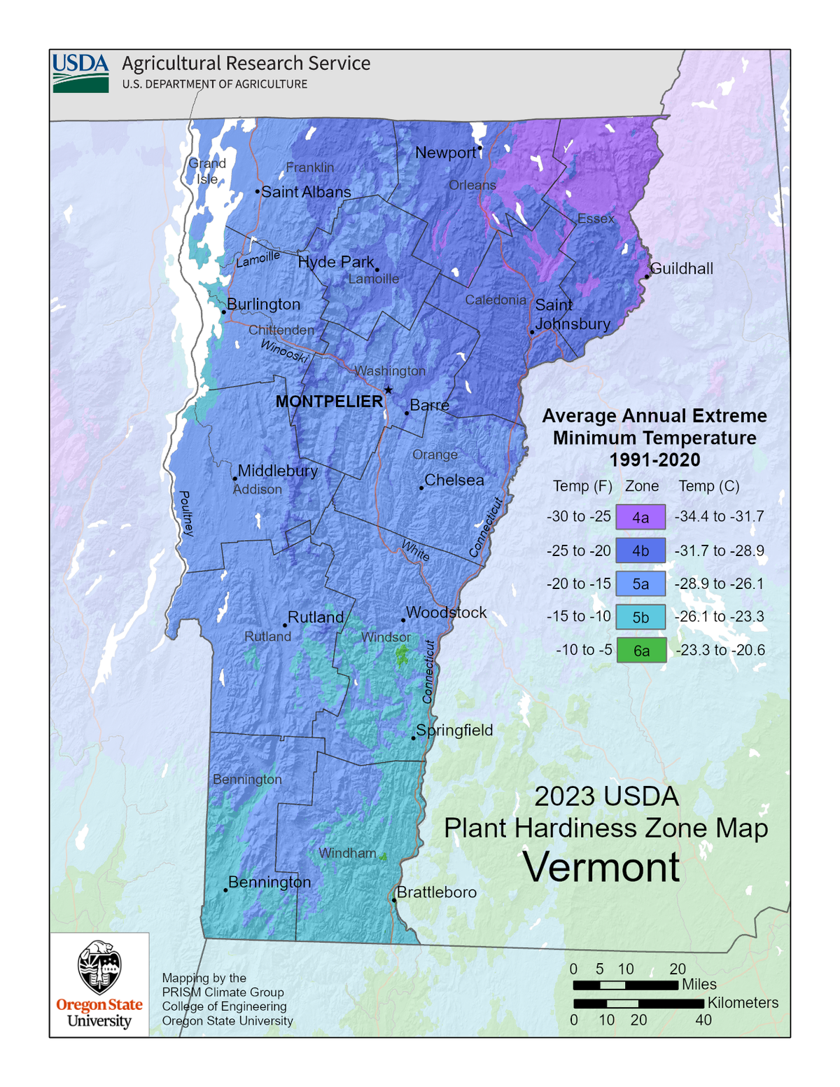 map of growing zone 5b
